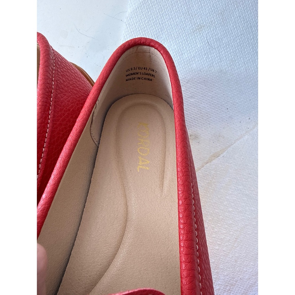 Kordal Red Pebbled Leather Penny Loafers Womens 9.5 Moccasins Slip On. Brand NEW - Picture 9 of 11